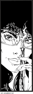 Stylish Girl with Glasses Portrait Vector for Laser Cutting