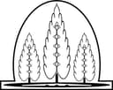 Stylized Forest Trees Arch Silhouette Vector File