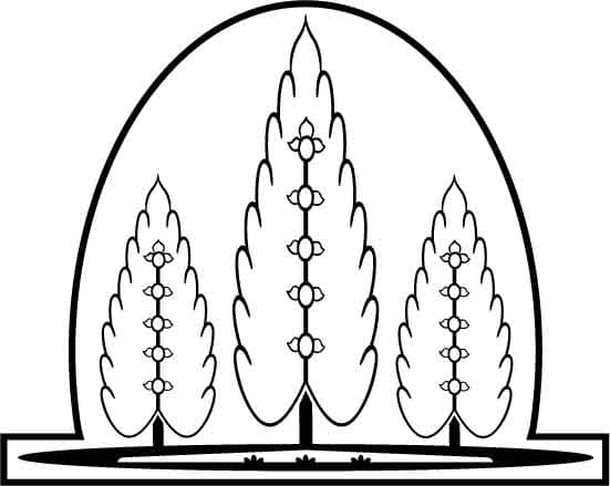 Stylized Forest Trees Arch Silhouette Vector File