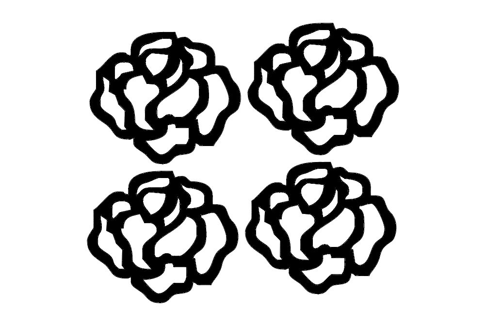 Arquivo Vetor de Flor Rosa Estilizada DXF para Corte a Laser