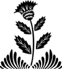Stylized Thistle Flower Vector for Laser Cutting, EPS Format