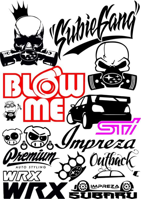 Subaru Car Decal Vector Pack for Vinyl Cutting (SVG, DXF, CDR)