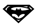 Vector de Logo Híbrido Superman Batman para Corte Láser DXF