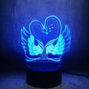 Vetor de Luminária 3D Cisnes Apaixonados para Corte a Laser