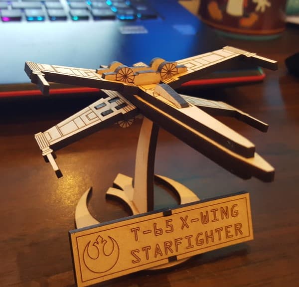 T-65 X-Wing Starfighter 3D Puzzle Laser Cut Vector File