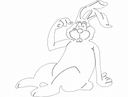 Diseño Vectorial de Conejo de Dibujos Animados Pensativo para Corte Láser DXF