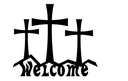 Three Crosses Welcome Sign Laser Cut Vector File (DXF)