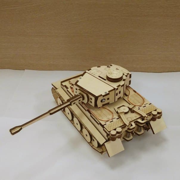 Tiger Tank 3D Puzzle Vector Plan for Laser Cutting