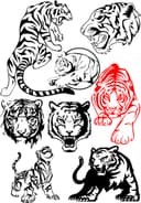 Coleção de Vetores de Tigre para Corte a Laser e CNC - DXF/CDR Grátis