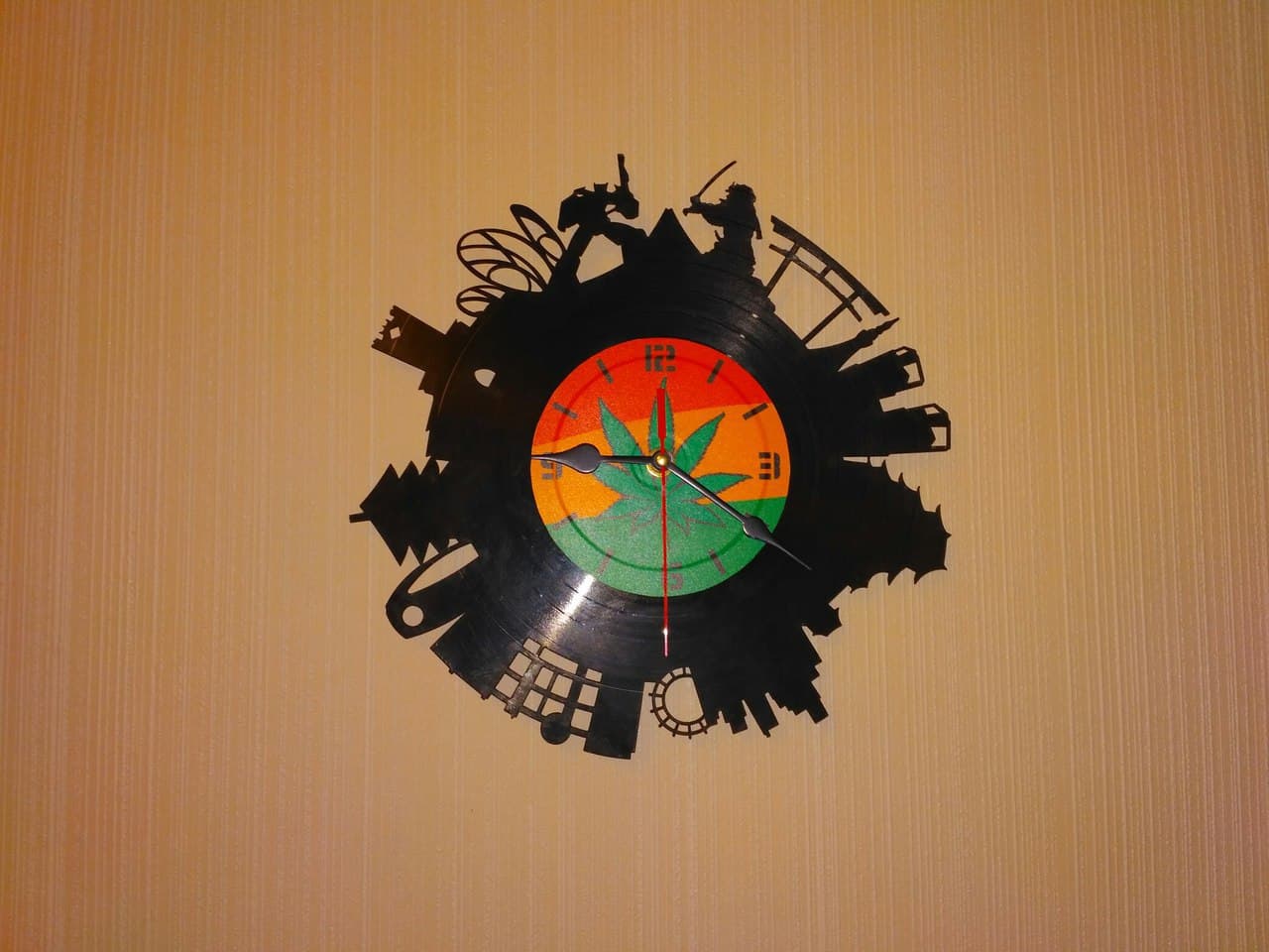 Tokyo Skyline Vinyl Record Wall Clock Vector File