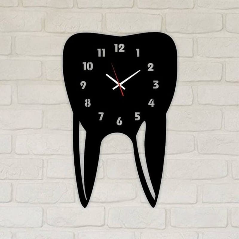 Tooth Shaped Wall Clock Vector File for Laser Cutting