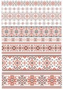 Traditional Ukrainian Folk Ornament Borders Vector File