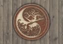 Tree of Life Yin Yang Wall Clock Laser Cut Vector File
