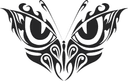 Vector DXF de Mariposa Tribal con Ojos de Búho para Láser y Plasma
