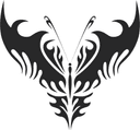 Tribal Butterfly Silhouette Vector Design for Laser Cutting DXF
