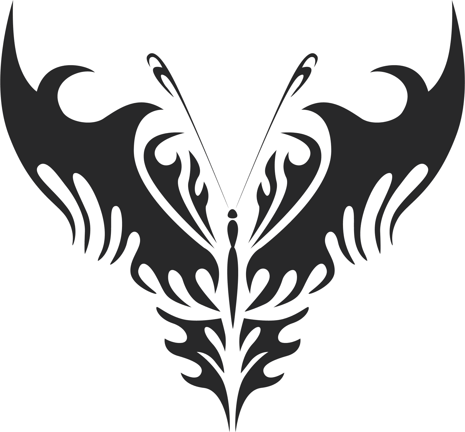 Tribal Butterfly Silhouette Vector Design for Laser Cutting DXF