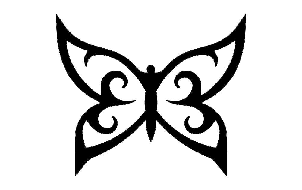 Tribal Butterfly Vector Design for Laser Cutting DXF