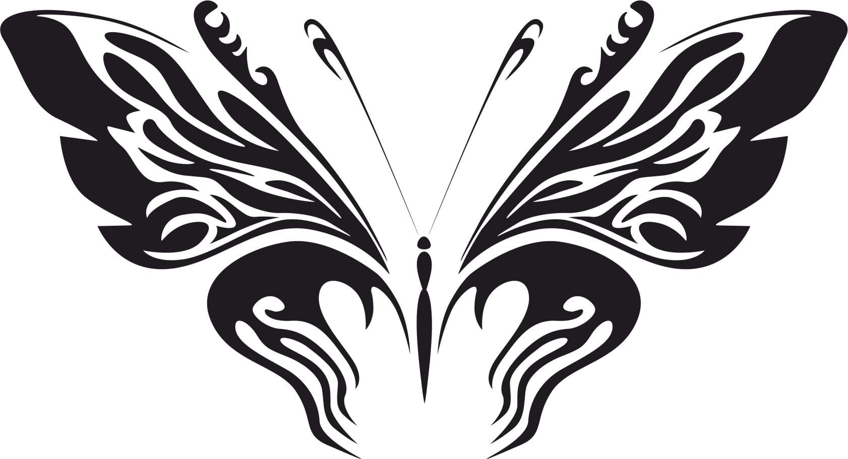Tribal Butterfly Vector Design for Laser Cutting (DXF, SVG)