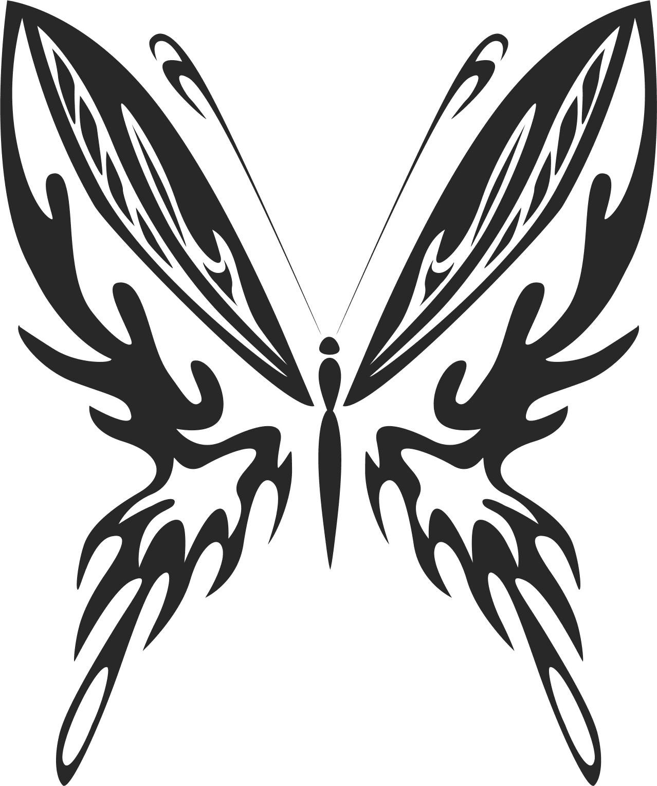 Tribal Butterfly Vector Silhouette for Laser Cutting (SVG, DXF)