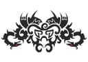 Tribal Double Dragon Symmetrical Vector for Laser Cutting