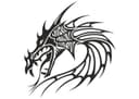 Archivo Vectorial de Cabeza de Dragón Tribal para Corte Láser (SVG, DXF)