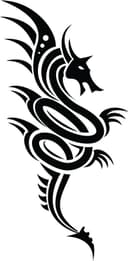 Design Vetor de Silhueta de Dragão Tribal para Corte a Laser