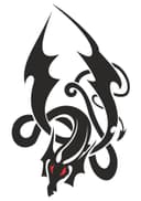 Design Vetorial de Dragão Tribal para Corte a Laser