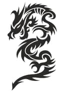 Tribal Dragon Silhouette Vector Design for Laser Cutting