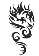 Vector de Silueta de Dragón Tribal para Corte Láser - Descarga Gratis