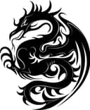 Vetor de Silhueta de Dragão Tribal para Corte a Laser - DXF/SVG Grátis