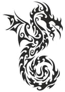 Tribal Dragon Silhouette Vector for Laser Cutting