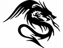 Tribal Dragon Silhouette Vector - Free DXF for Laser Cutting