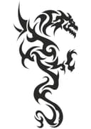 Vector de Dragón Tribal - Archivo Gratuito para Corte Láser