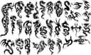 Tribal Dragon Tattoo Vector Collection - Free SVG and DXF Files