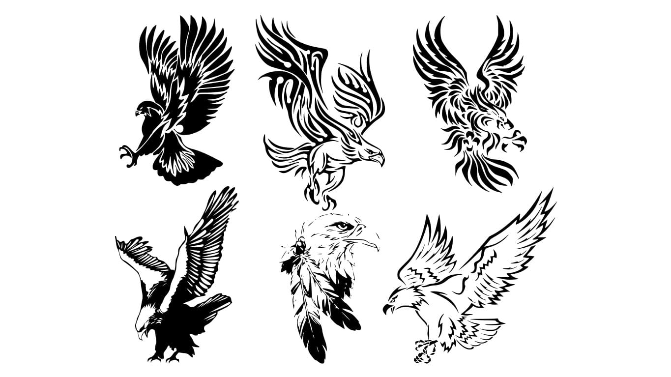 Tribal Eagle Vector Collection for Laser Cutting and CNC
