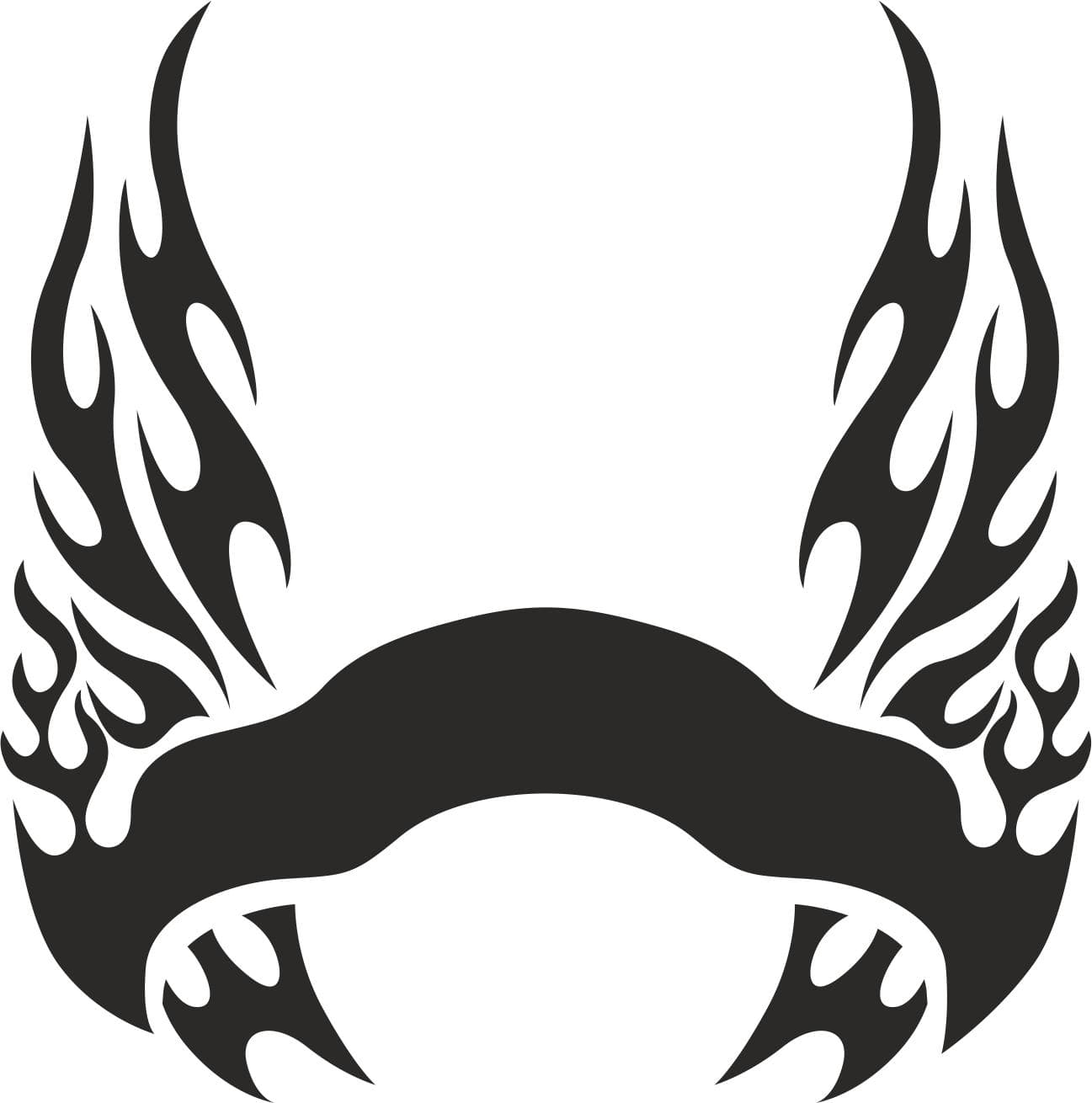 Diseño de Vector de Banner de Llamas Tribales para Autos
