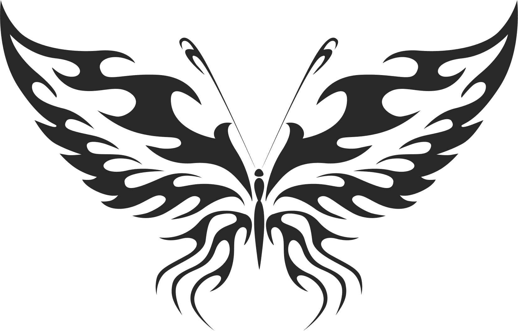 Tribal Flame Butterfly Vector Design DXF File