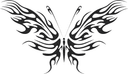 Tribal Flame Butterfly Vector Design for Laser Cutting