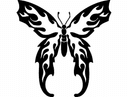 Diseño Vectorial de Mariposa con Llamas Tribales para Láser DXF