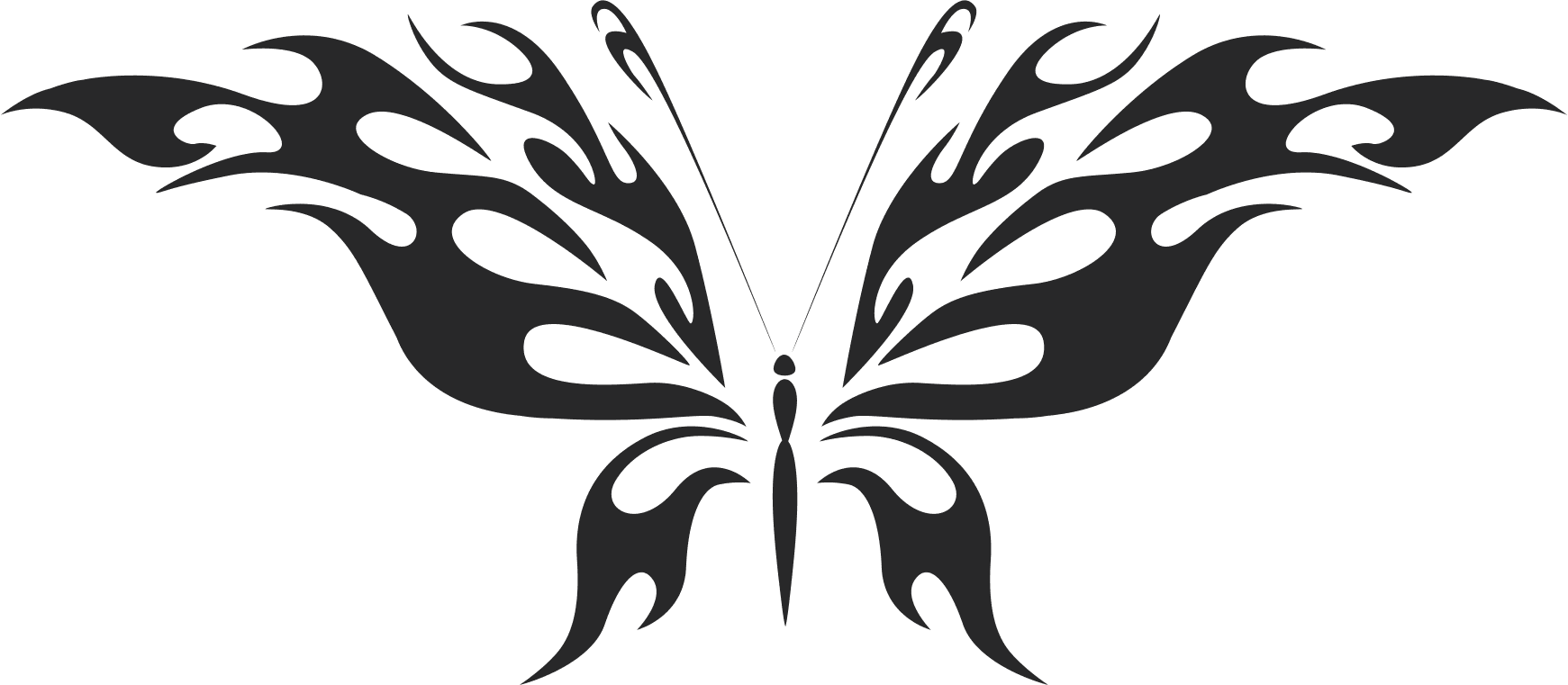Tribal Flame Butterfly Vector Design for Laser Cutting