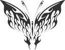Diseño Vectorial de Mariposa con Llamas Tribales para Corte Láser