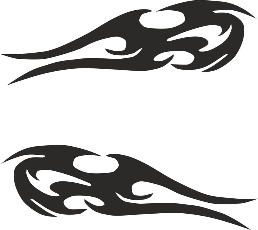 Tribal Flame Decal Vector Art for CNC Laser Cutting