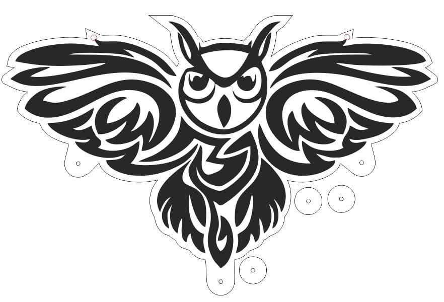 Tribal Owl Wall Art Vector Design for Laser Cutting (CDR)