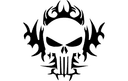 Tribal Punisher Skull Vector Design - Free DXF File