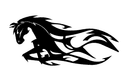 Tribal Running Horse Flame Wall Art DXF Template