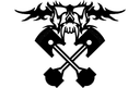 Design Vetor de Caveira Tribal e Pistões para Corte CNC (DXF)