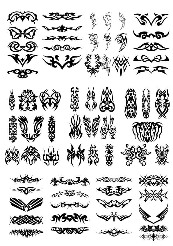 Tribal Tattoo Art Collection Vector Set for Laser Cutting