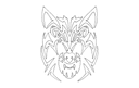 Design Vetor de Cabeça de Lobo Tribal para Corte a Laser DXF