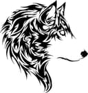 Design Vetor de Cabeça de Lobo Tribal para Corte a Laser (SVG, DXF)