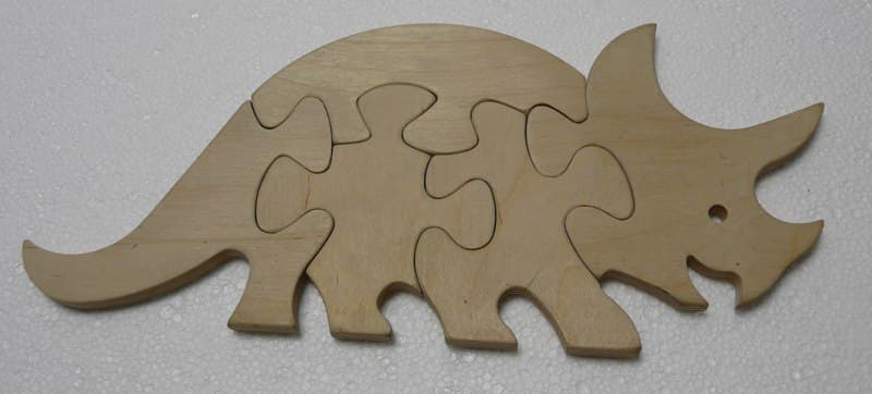 Triceratops Dinosaur Jigsaw Puzzle Laser Cutting DXF File